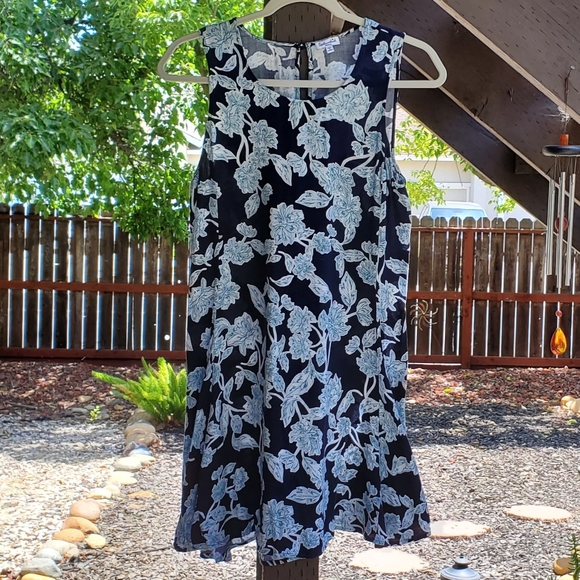 Splendid | Blue Floral Back Keyhole Mini Dress Size S - Picture 1 of 7
